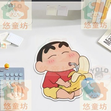 台灣-出貨🔥 可愛 蠟筆小新 水果滑 鼠墊異形 小號 辦公室 女生鼠標墊 耐磨桌墊 通用墊