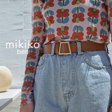 美木子｜皮帶｜梯形無孔皮帶 【BT120】無洞 多色 腰帶 不規則 金屬釦環 簡約 百搭 復古腰帶女 寬皮帶