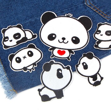 包郵卡通布貼補丁貼布服裝輔料衣服褲子裝飾貼熊貓卡通布貼