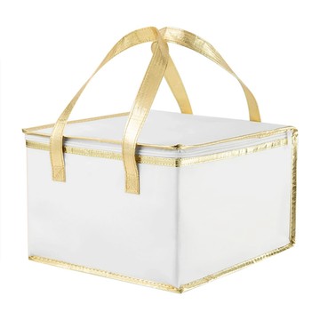 蛋糕保冰袋2件組  白金色  外尺寸 26 x 26 x 20cm + 內尺寸 24 x 24 x 19cm  1組