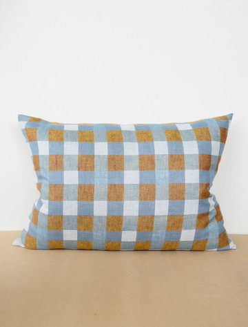 北歐設計師款 - 亞麻抱枕套 RUTAN, OAT 格紋 ( 48 X 68 CM)