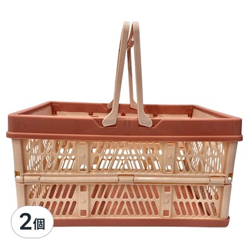 多功能用途可摺疊收納籃  乾燥粉  中(38 x 25.5 x 20cm)  2個