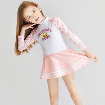 女童泳裝寶寶溫泉公主裙式連體兒童泳衣嬰幼兒服【聚物優品】