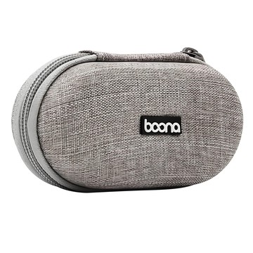baona 包納 手機配件收納包 耳機 傳輸線 充電器 9 x 6 x 4cm  LOTUS  橢圓形 灰色  1個