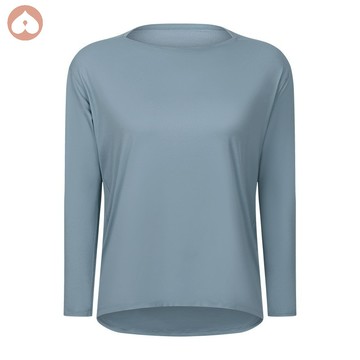 YOYOPEACH長袖上衣 瑜珈罩衫 長袖運動罩衫 裸感寬鬆透氣 瑜伽長袖 休閒百搭 健身運動上衣女