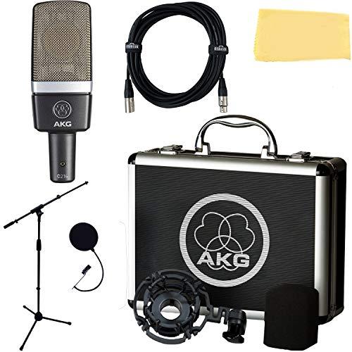 AKG C214 Large-Diaphragm Condenser Microphone Bundle with Boom