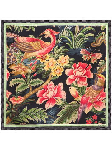 ETRO - graphic-print silk pocket square - men - Silk - One Size - Blue