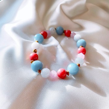 仙境奇遇 │ 天使石 薔薇輝石 海藍寶石 紫水晶 手鍊【粉紫夢境】