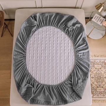 吸濕透氣保暖 牛奶絨夾棉床笠1.5/1.8米 床墊保護套純色加厚全包