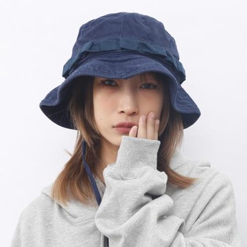 月球上的人 早秋自制盆帽嘻哈街頭日系復古吊繩漁夫帽子男女盆帽