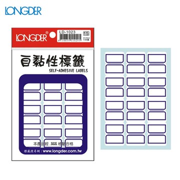 【量販50包】龍德 自黏性標籤 LD-1023(白色藍框) 25×30mm(144張/包)標示/分類/標籤/信封/貼紙/文書【APP滿額下單10%點數(單一帳號最高5000點)】1/31止