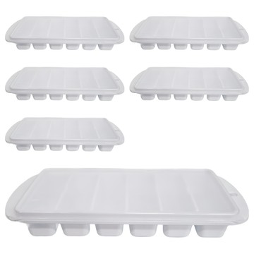 NAKAYA 6格制冰盒 附蓋冰格  246 x 113 x 36mm  白色  6個