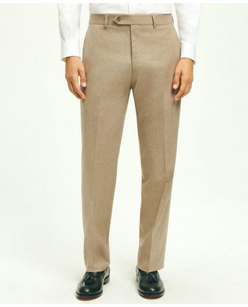 Brooks Brothers Men's Traditional Fit Wool Flannel Dress Pants | Light Beige | Size 38 30