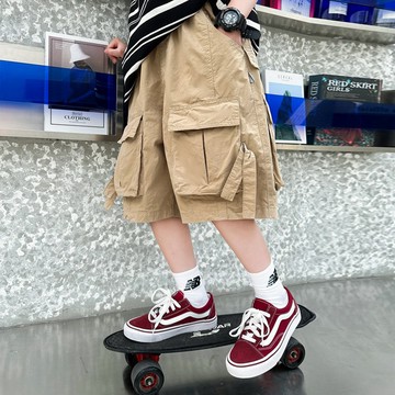 【中大男童】寬鬆休閒搭口袋工裝短褲
