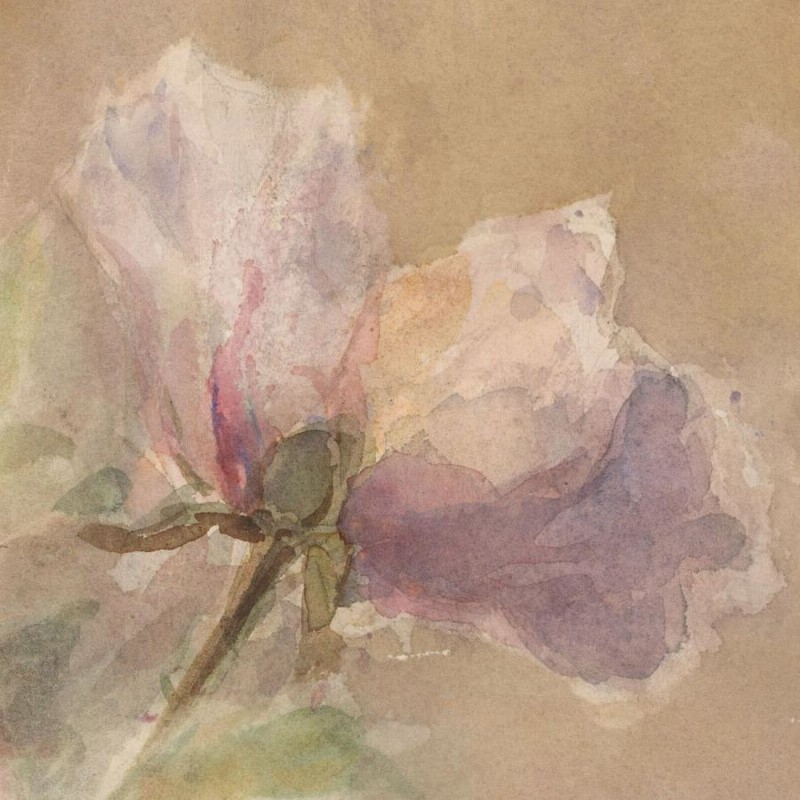 木製 フラワー バラ 額縁 水彩画 ヴィンテージ 額装 花 水彩 薔薇 フレーム