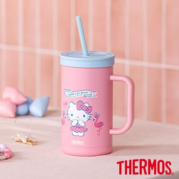 Hello Kitty夏日貝殼篇【THERMOS膳魔師】不銹鋼真空吸管杯720ml(TKHA-720KT-SS)