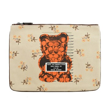 【出清特殺】COACH 76933 Vandal Gummy 聯名小熊大手拿包.米