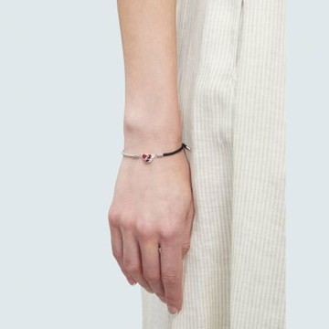 agnes b.bijoux  層次 心形 手鍊 銀色