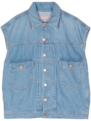 MOTHER - The Big Bite denim vest - women - Recycled Cotton/Cotton/Lyocell - M - Blue