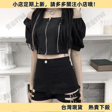【限時下殺】顯瘦綁帶設計高腰短褲女 夏季薄款 時尚短褲 大碼短褲 性感修身黑色闊腿短褲 夏綁帶彈力顯瘦熱褲 黑短褲 短褲