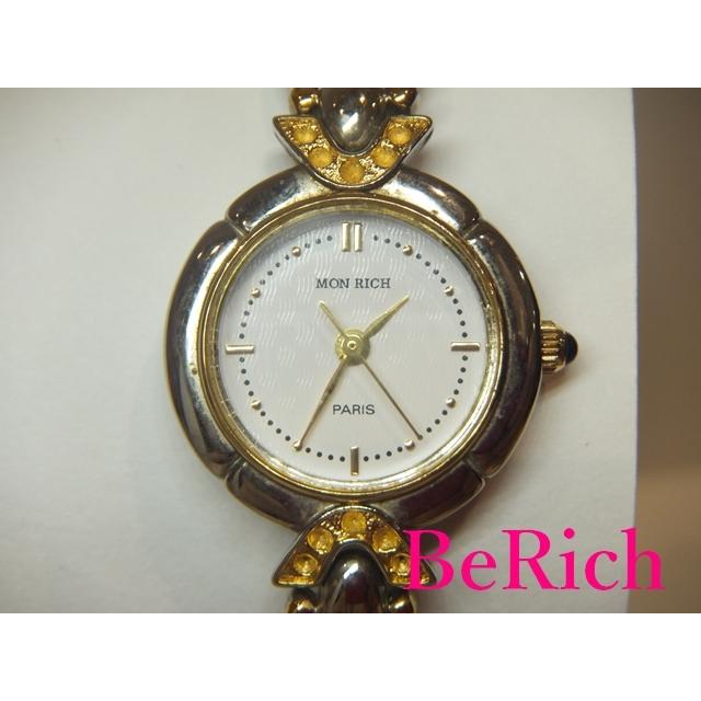 モンリッチ MON RICH レディース 腕時計 MR014 白 ホワイト 文字盤 SS シルバー ゴールド コンビ アナログ クォーツ【中古】ht2232  | LINEショッピング