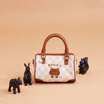 【Pawlaneta】Soil穿搭波斯頓包-格紋浣熊狗