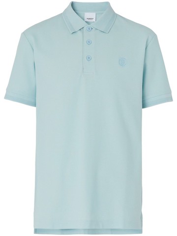 Burberry - Monogram Motif cotton piqué polo shirt - men - Cotton - L - Blue