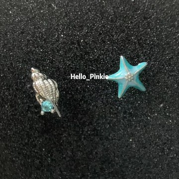 下殺價🔥薄荷曼波色海星海螺耳釘女無耳洞耳夾夏天小衆設計輕奢潮耳環耳飾BLA0