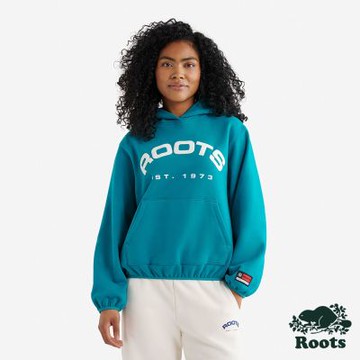 Roots女裝- ALPINE GOODS 連帽上衣-湖水綠