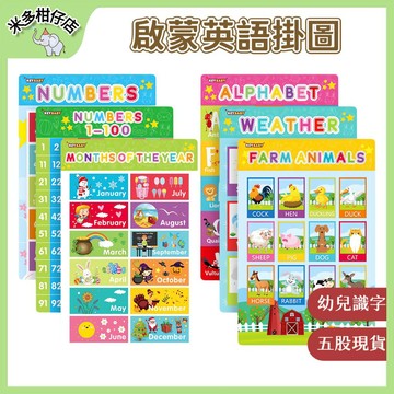 次日達🚀 兒童英語早教掛圖 一組6張 啟蒙英語掛圖 拼音數字英文學習 幼兒識字掛畫 早教海報 教育海報 防水防撕掛圖