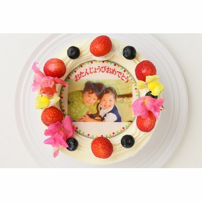 冷蔵配送のエディブルフラワー付き写真ケーキ 5号 15cm 通販 Lineポイント最大get Lineショッピング