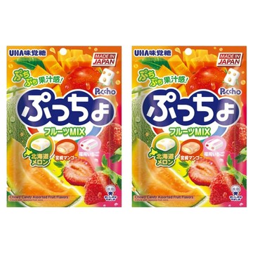 UHA 味覺糖 普超軟糖 水果味 每一口都能吃到濃郁水果香 Q彈有嚼勁 獨立包裝分享超方便  90g  2袋