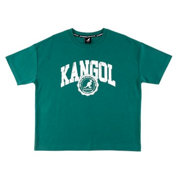 KANGOL 男女 寬版彷舊上衣 綠色-6322100270