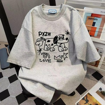 優質高品質 純棉上衣 短袖女 夏季新款上衣 oversize 寬鬆短袖 韓流上衣 印花T恤 情侶款上衣 無性別短袖