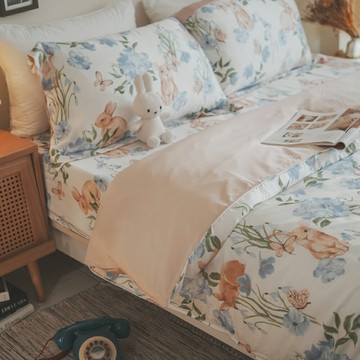 [ 歐風萌兔 ]  天絲60支 床包 兩用被組 棉床本舖 北歐兔兔