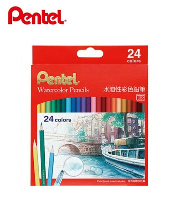 Pentel 飛龍 CB9-24TW 水溶性彩色鉛筆 (24色裝)【APP滿額下單4%點數(單一帳號最高1000點)】7/31止
