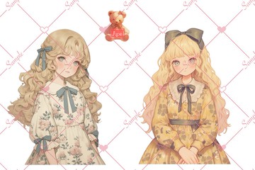 原創人物貼紙 裝飾貼紙 P017 一組5張