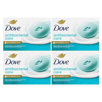 Dove, 抵御細菌美容塊皁，4 塊，每塊 3.75 盎司（106 克）