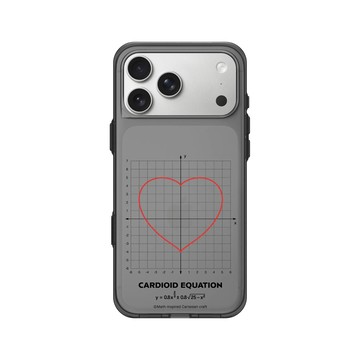 iPhone 17 Pro Max Clear (相機按鈕) 酷墨灰 - Valentine's Day Collection - 愛的方程式：心形（紅）