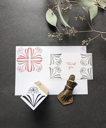 復古磁磚 夏水仙 印章