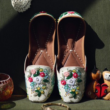 印度手工-刺繡花籃子