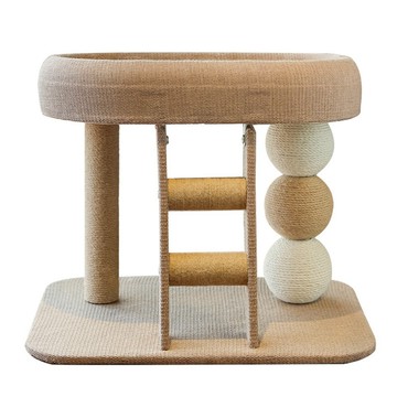 小型落地式貓爬架 矮腳貓貓跳台 貓爬架貓窩 劍麻磨爪玩耍逗貓球 胖貓無憂 劍麻貓爪柱 貓跳台 四季通用貓架【IPSKY】