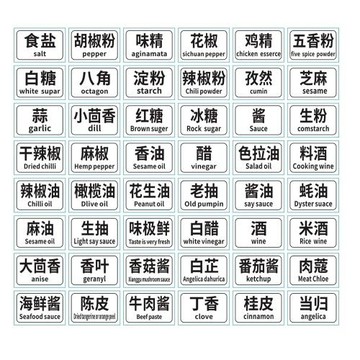 廚房調料標簽貼不干膠調料瓶鹽糖罐盒標識防油水分類貼紙廚房專用