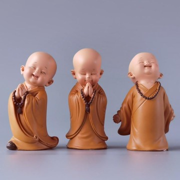 招財擺件 迷你慧能小和尚禪意擺件古風辦公室茶桌面裝飾中國風少林寺紀念品