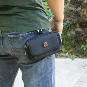 手機腰包男款工地干活 穿皮帶橫款 多功能零錢帆布蘋果6.5/6.7寸