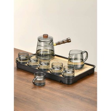 耐熱煙灰玻璃茶具功夫茶壺茶杯2025新款輕奢高檔家用泡茶喝茶套裝