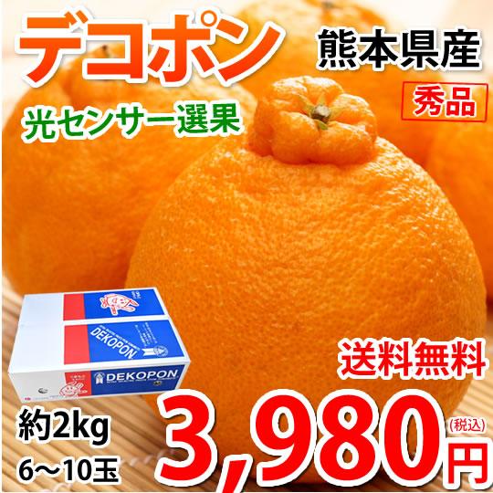 みかん デコポン 光センサー選果 約2kg 送料無料 御歳暮 ギフト DEKOPON  熊本県産  不知火 フルーツ お取り寄せ 蜜柑 ミカン