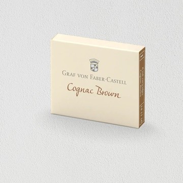 【Graf von Faber-Castell】6入歐規卡式墨水-干邑棕(原廠正貨)