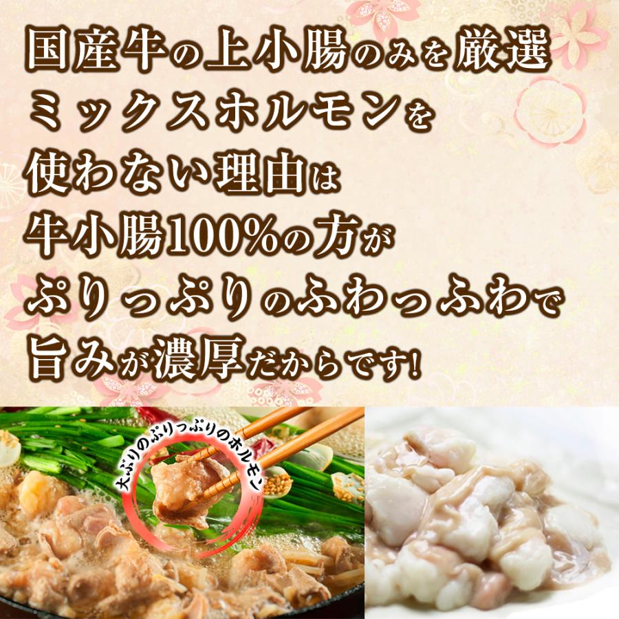 熊本黒毛和牛丸腸（小腸のみ)200g もつ鍋セット 1人前 老舗山内本店 濃厚しょうゆスープ 薬味つき（熊本産ニンニクチップス＆熊本産唐辛子輪切り ）