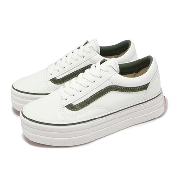 Vans 休閒鞋 V36CF 3SOLE OLD SKOOL 3SOLE 男鞋 女鞋 白 綠 日本線 厚底 6322760006